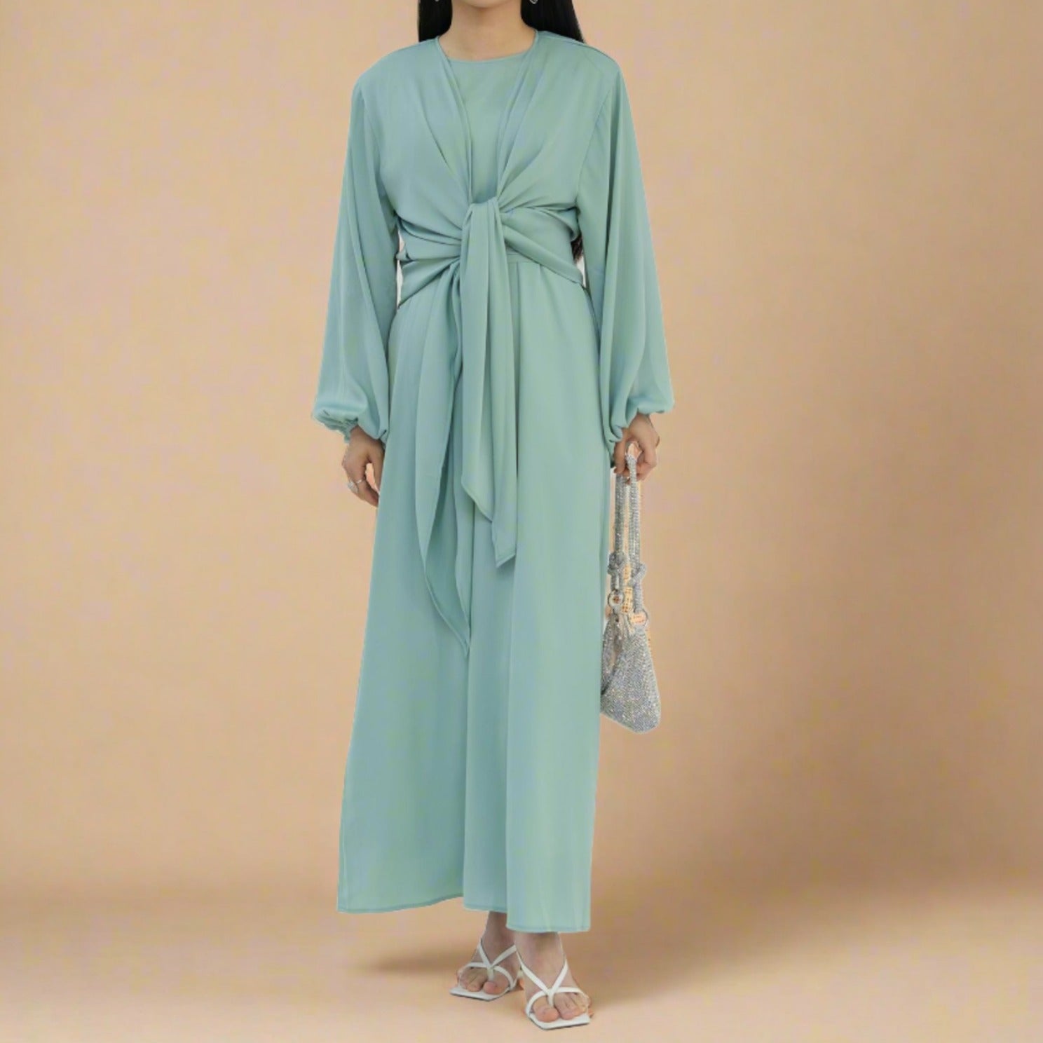 Graceful Duo- 2 PC abaya set with a wrap top by Try Modest