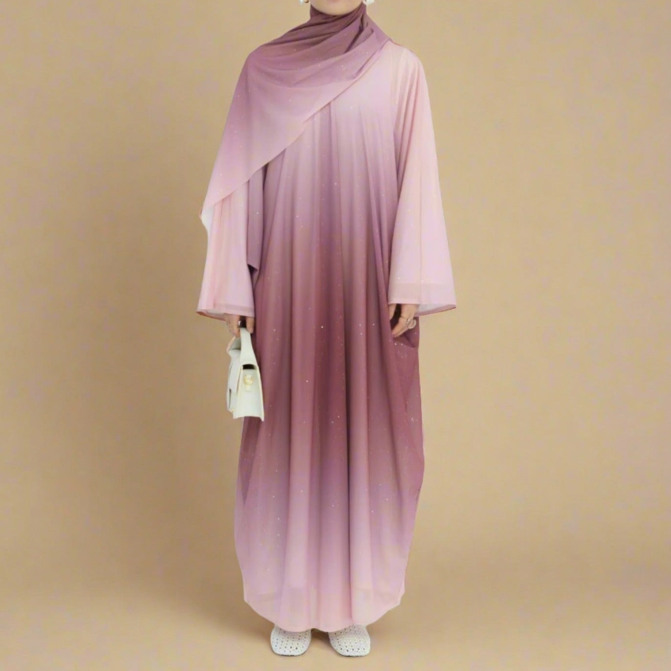 Samaa - Sparkle Ombre Abaya with matching hijab by Try Modest
