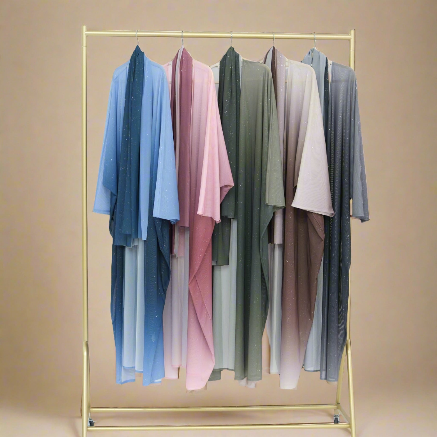 Samaa - Sparkle Ombre Abaya with matching hijab, view 3