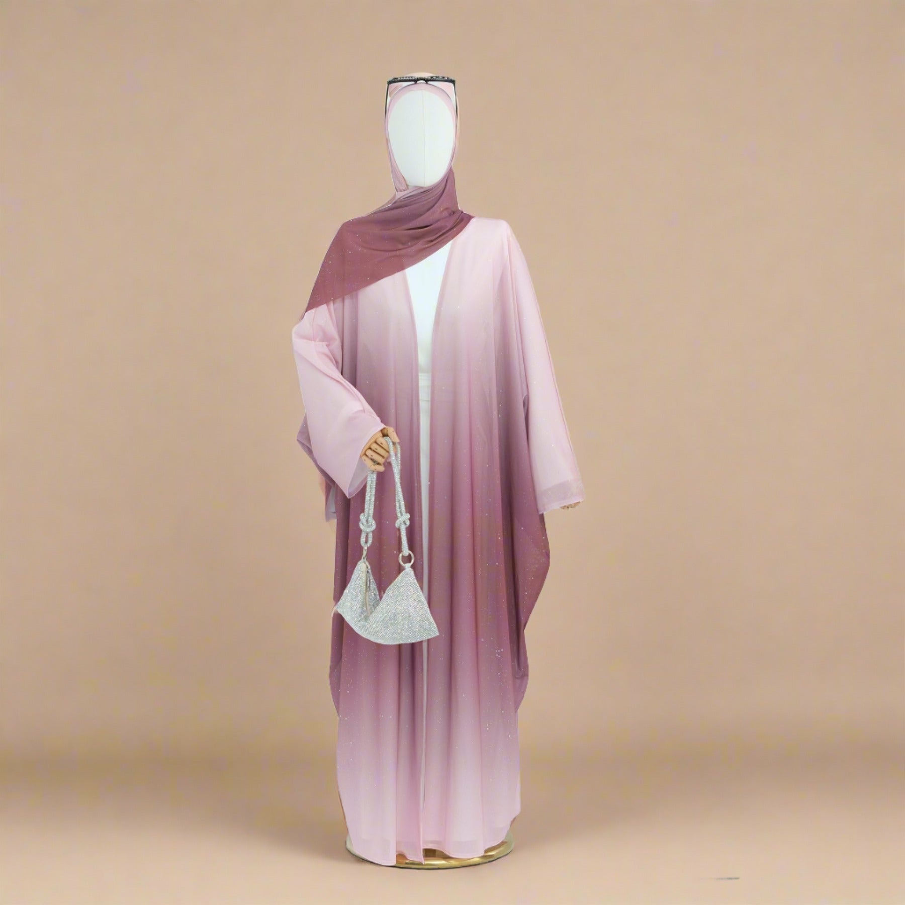Samaa - Sparkle Ombre Abaya with matching hijab, view 5