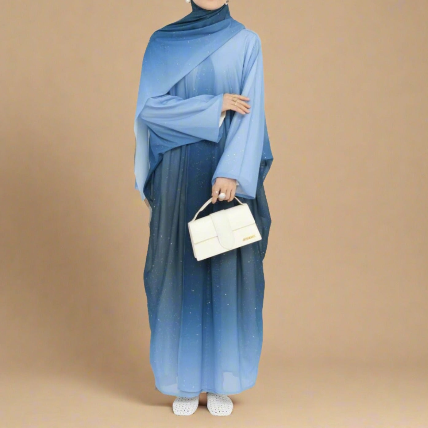 Samaa - Sparkle Ombre Abaya with matching hijab, view 8