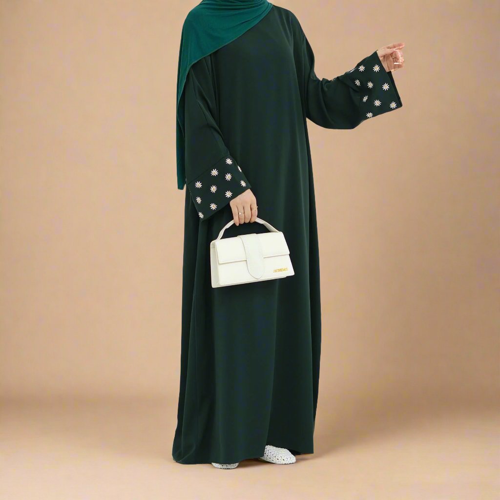 Sophisticated Floral Embroidered Jamila Closed Abaya, view 2
