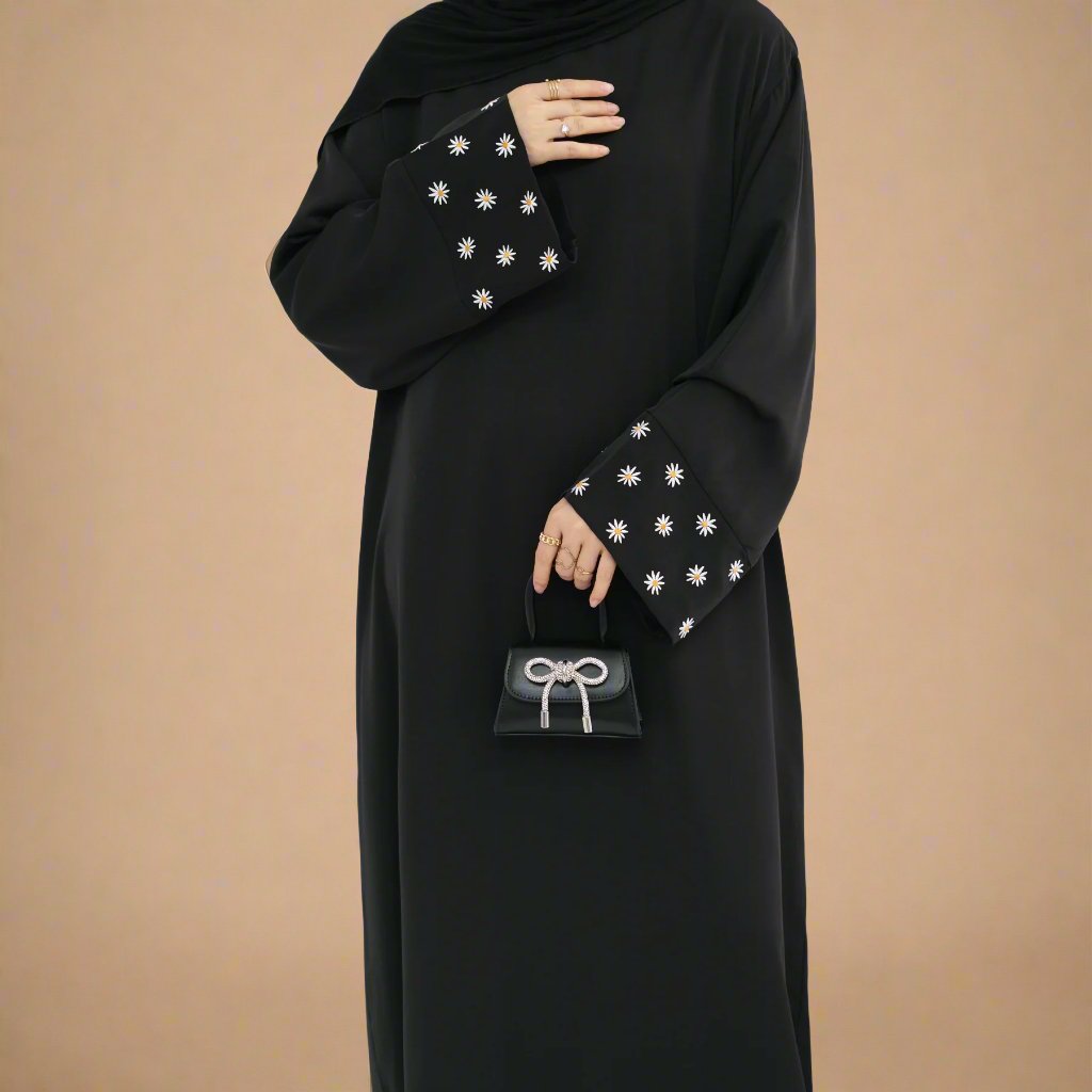 Sophisticated Floral Embroidered Jamila Closed Abaya, view 5
