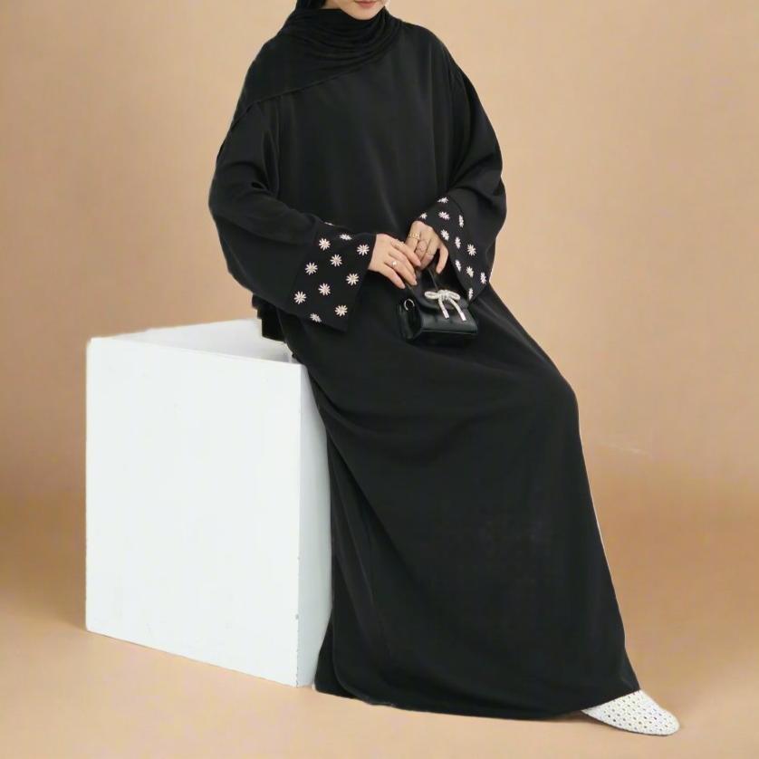 Sophisticated Floral Embroidered Jamila Closed Abaya, view 6