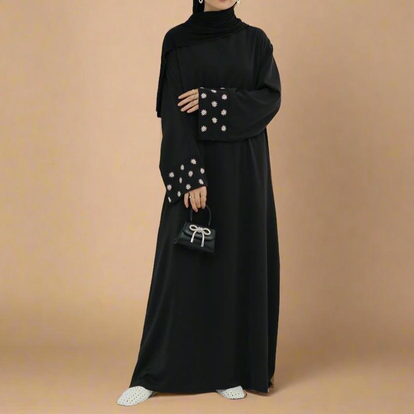 Sophisticated Floral Embroidered Jamila Closed Abaya, view 7