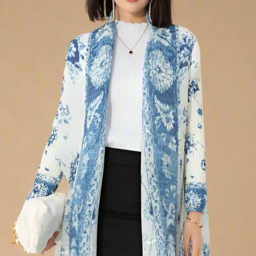 Boho long printed kimono, view 3