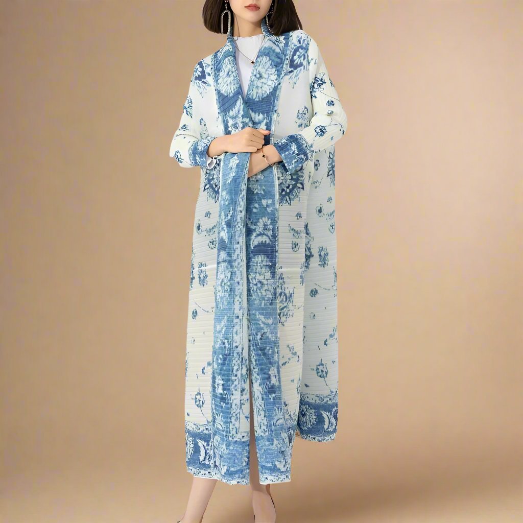 Boho long printed kimono, view 4