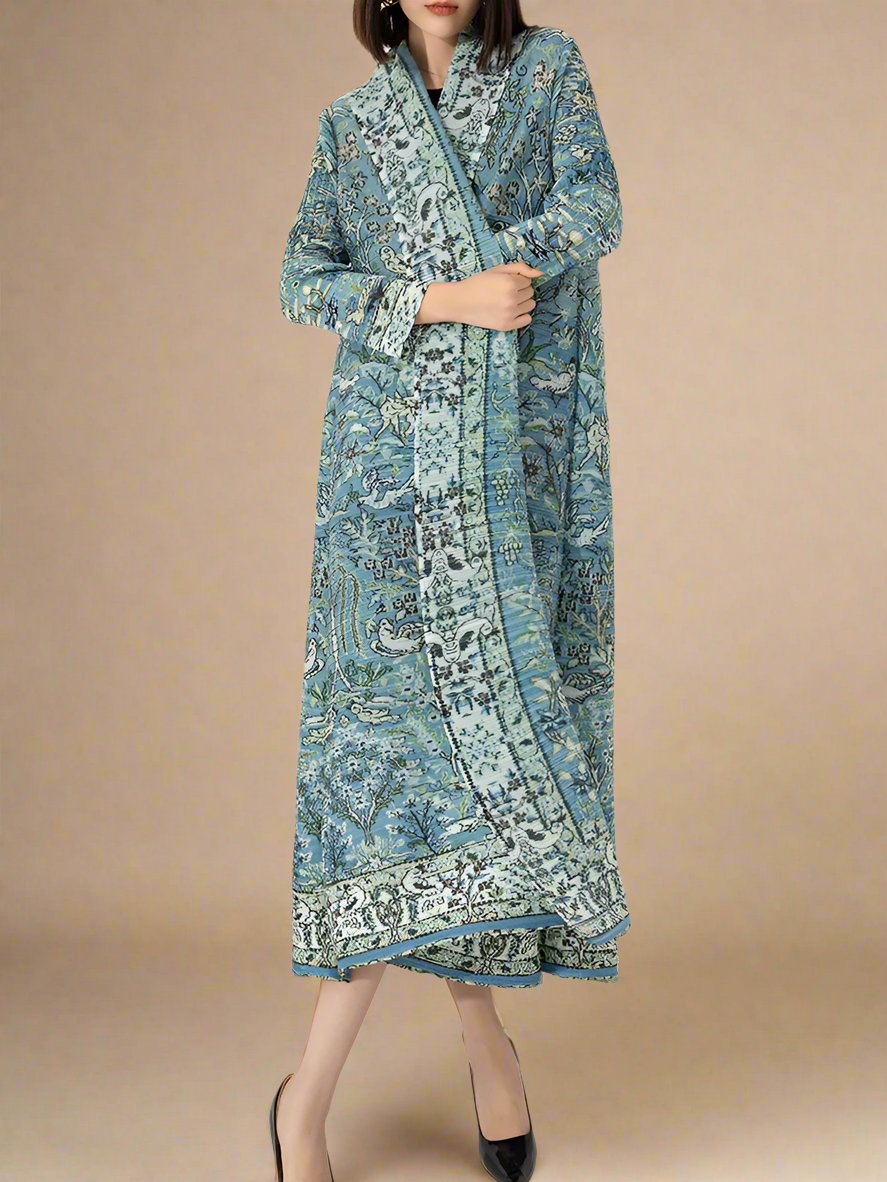 Boho long printed kimono, view 5