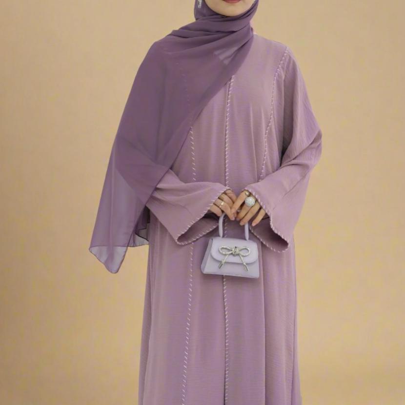 Reem abaya and hijab set with exquisite stitching, view 2