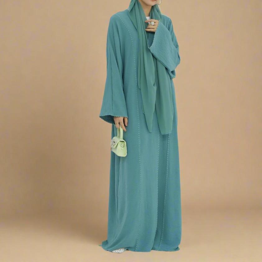 Reem abaya and hijab set with exquisite stitching, view 3