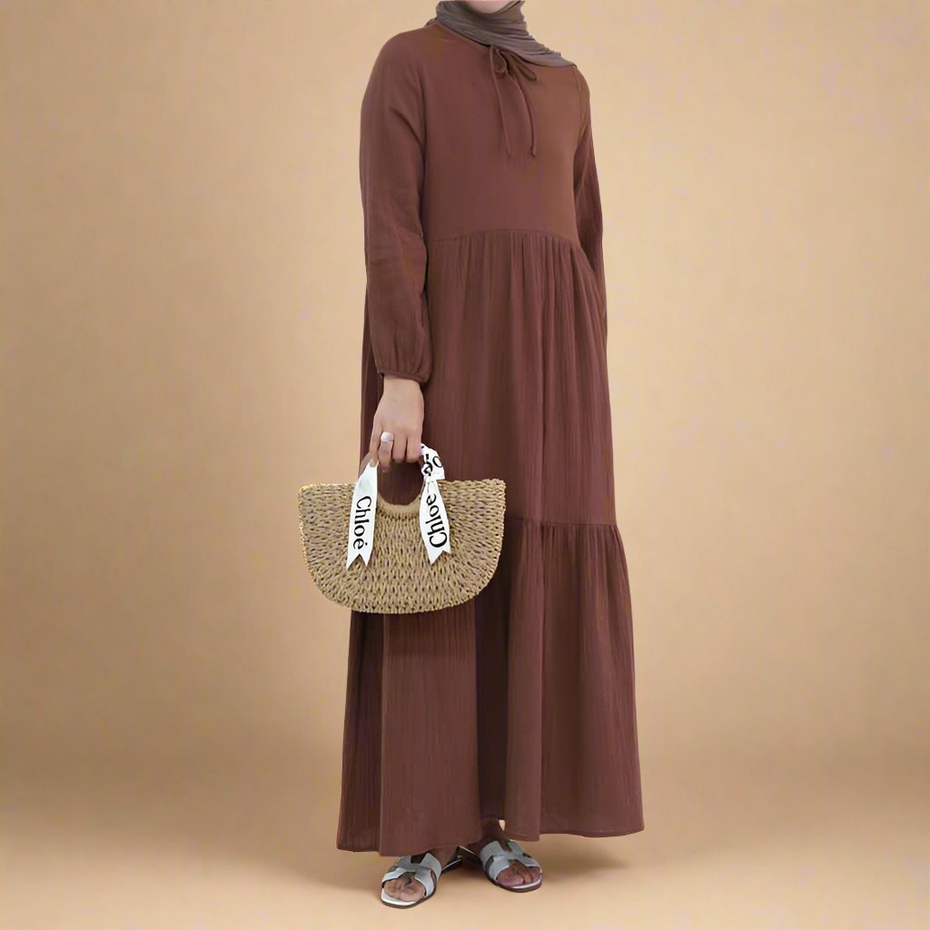 Sophie Comfortable cotton dress with  a belted waist, view 2