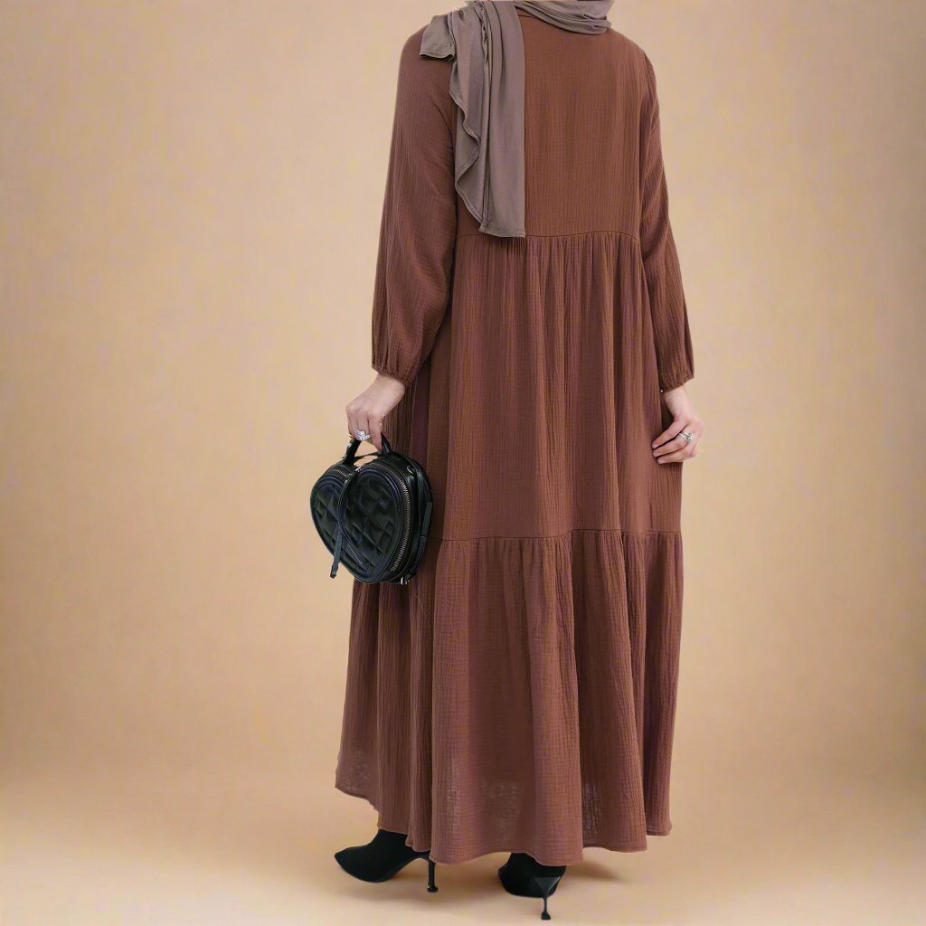Sophie Comfortable cotton dress with  a belted waist, view 8