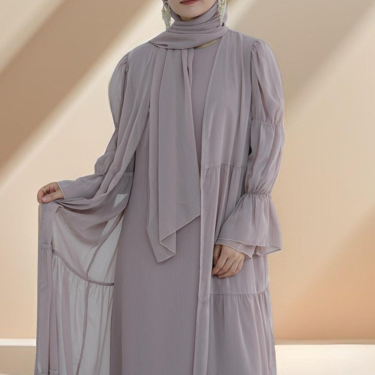 Lyana 2 PC Open Abaya, view 7