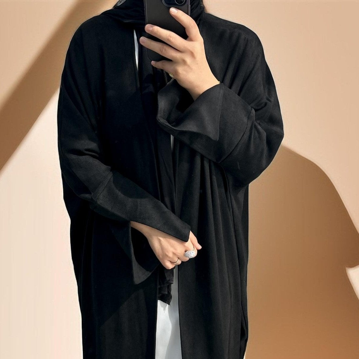 Jumana Velvet Open Front Abaya by Try Modest