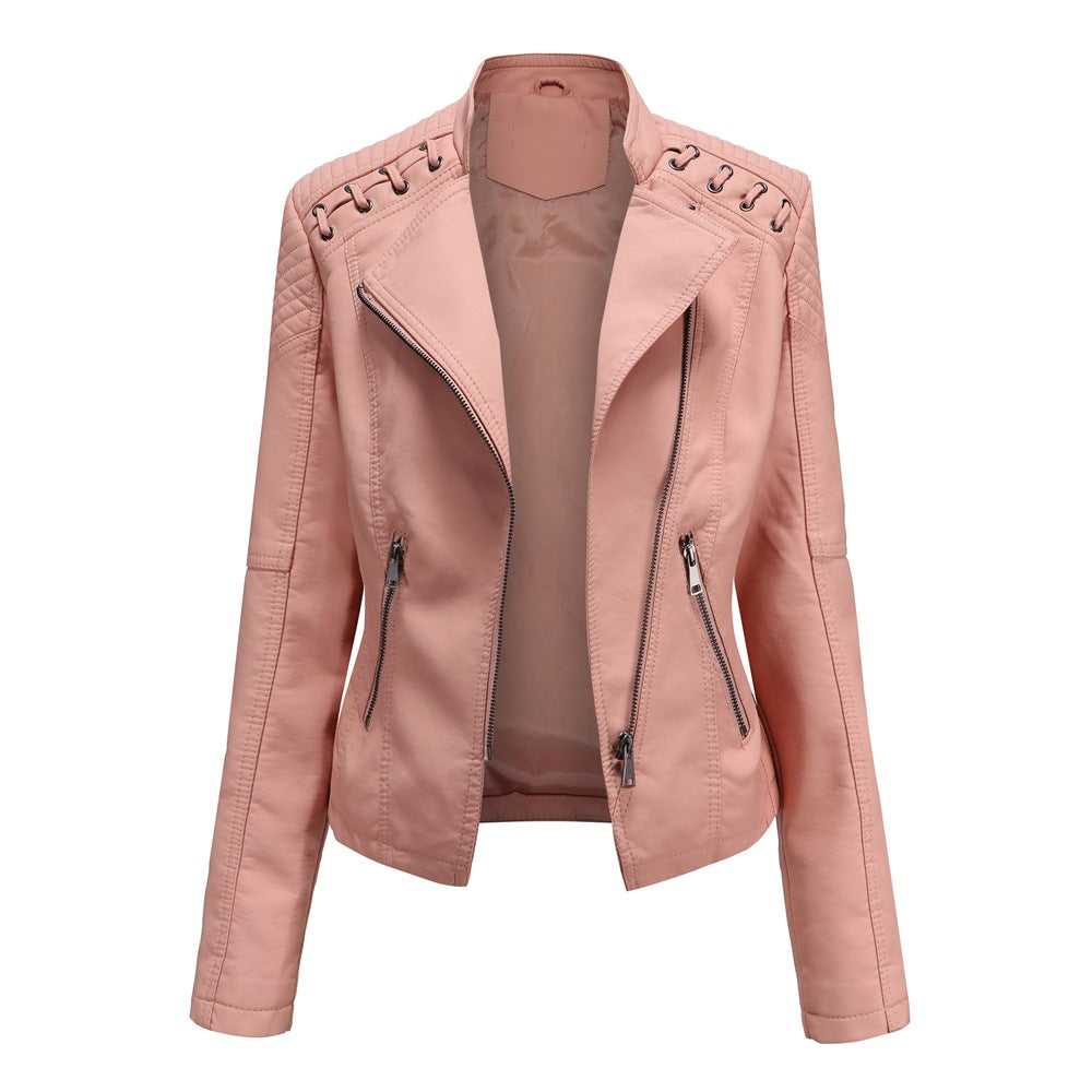 Amy slim fit women's leather jackets by Try Modest