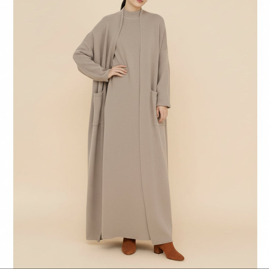 Essential Abaya Cardigan Knit Set by Try Modest