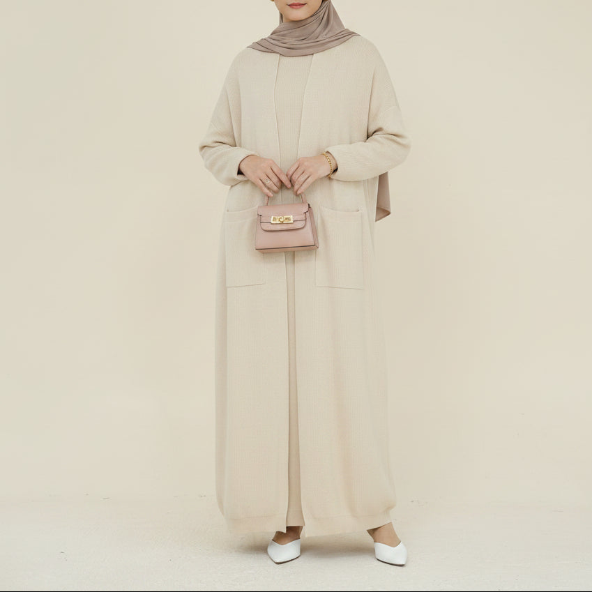 Essential Abaya Cardigan Knit Set, view 2