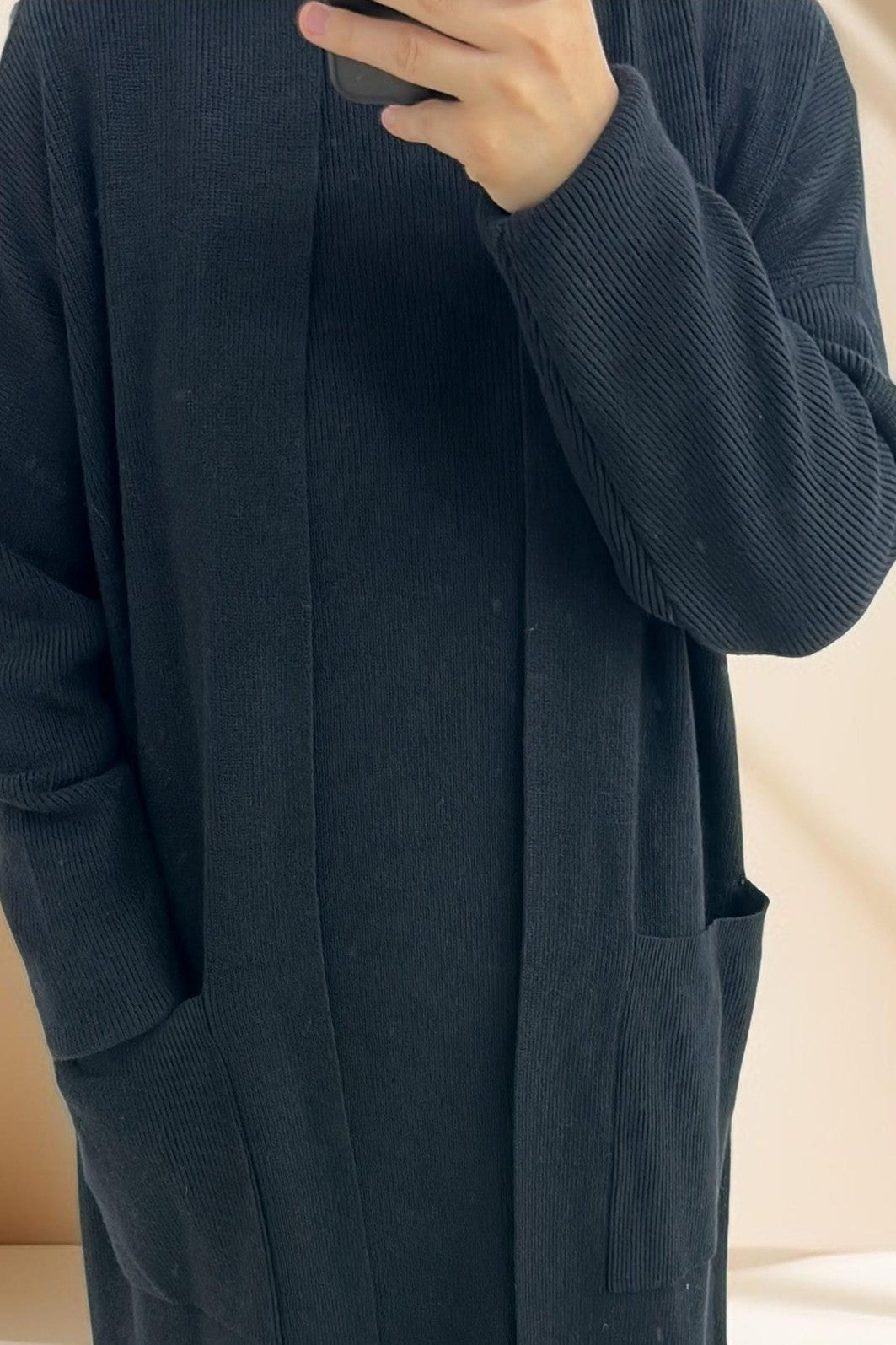Essential Abaya Cardigan Knit Set, view 5