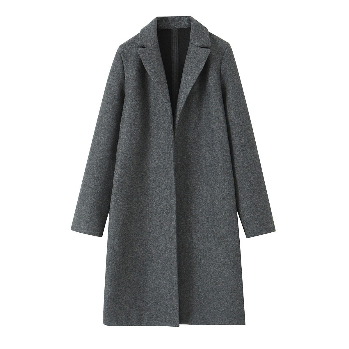 Textured open coat with a lapel collar, view 3