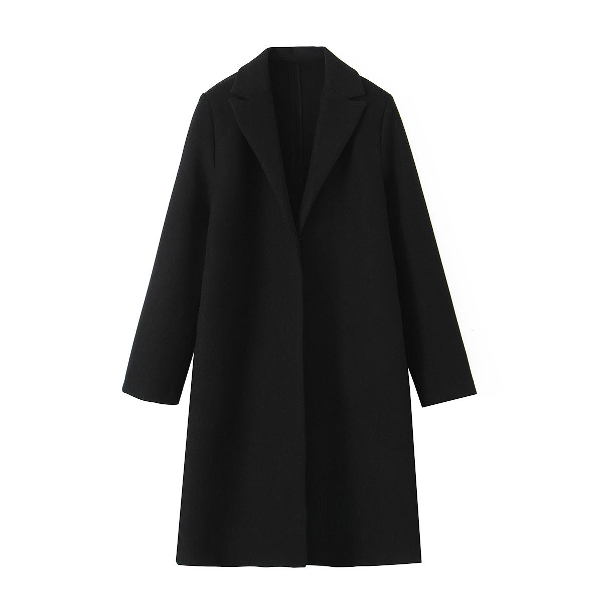 Textured open coat with a lapel collar, view 4