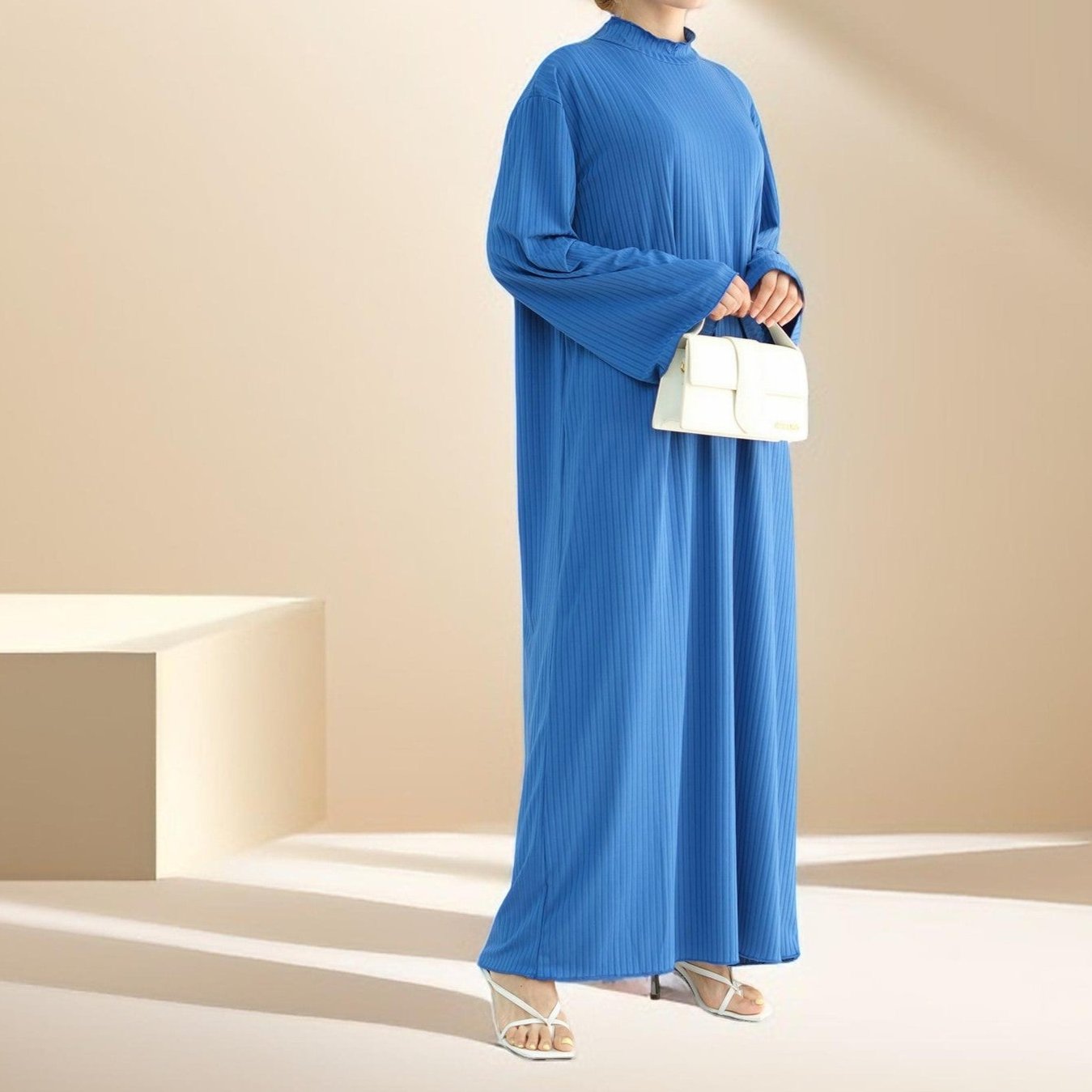 Ezra long sleeve solid color dress, view 8