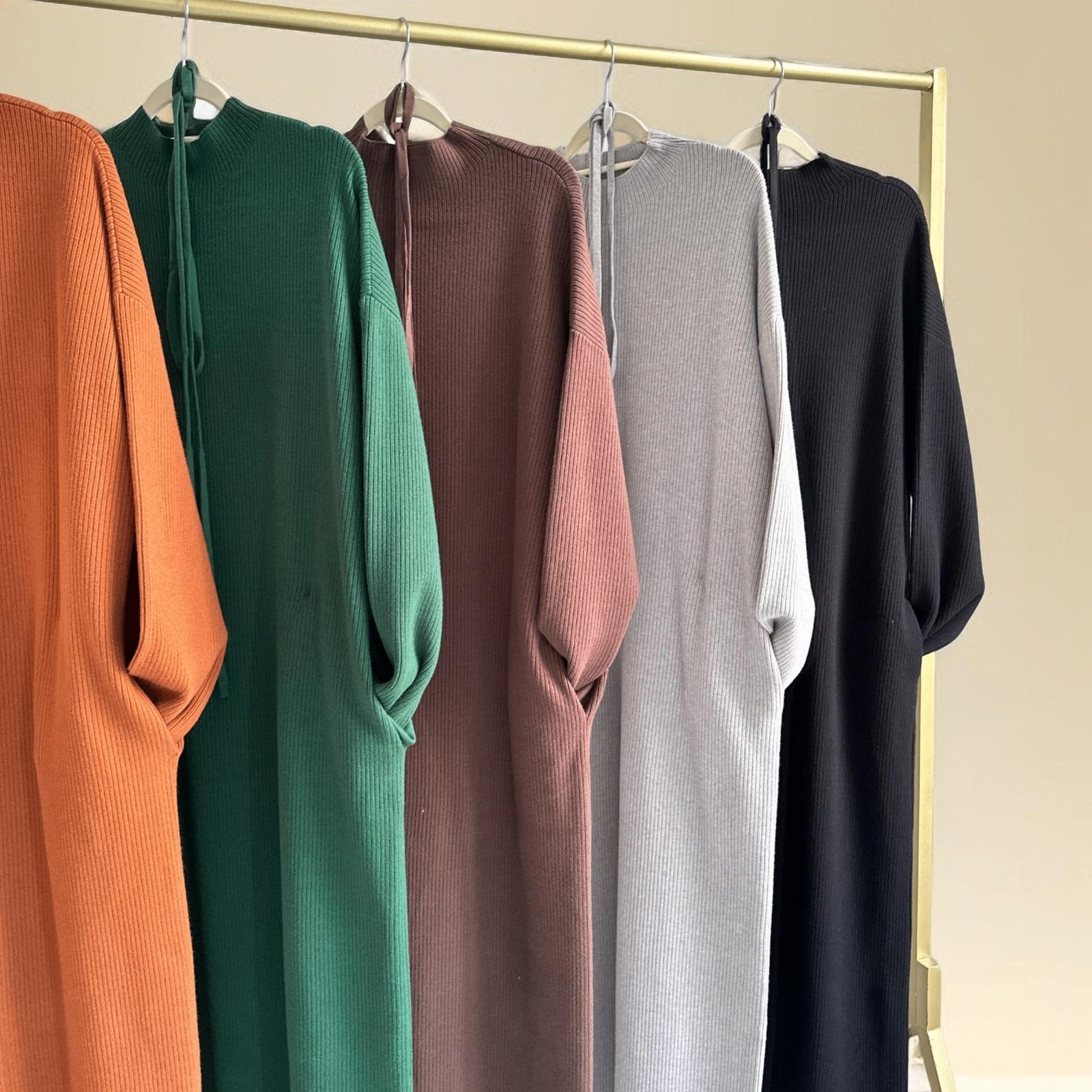 Hana maxi knit long-sleeve dress, view 2