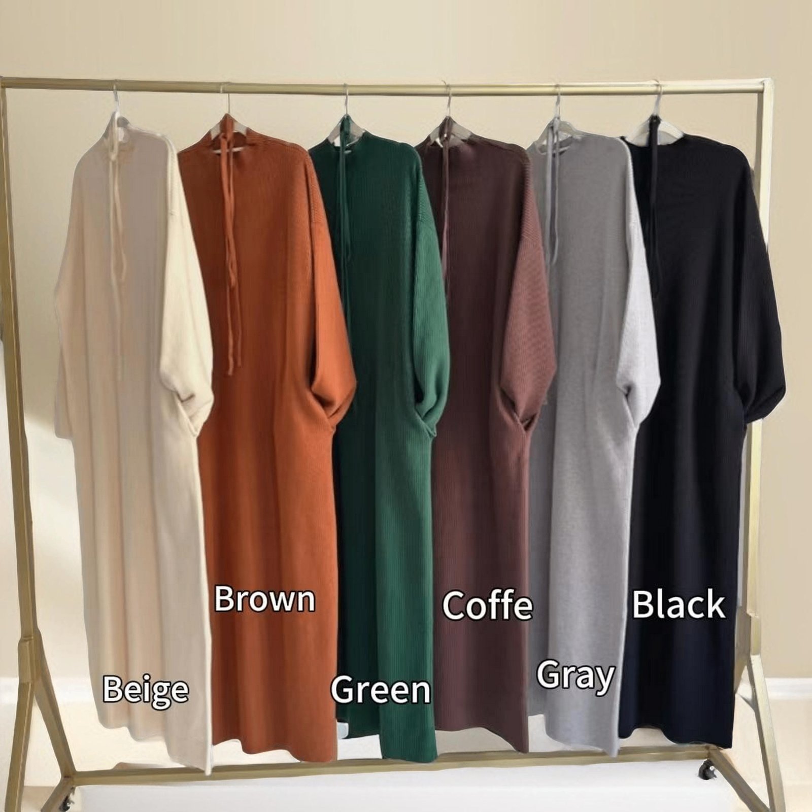 Hana maxi knit long-sleeve dress, view 5
