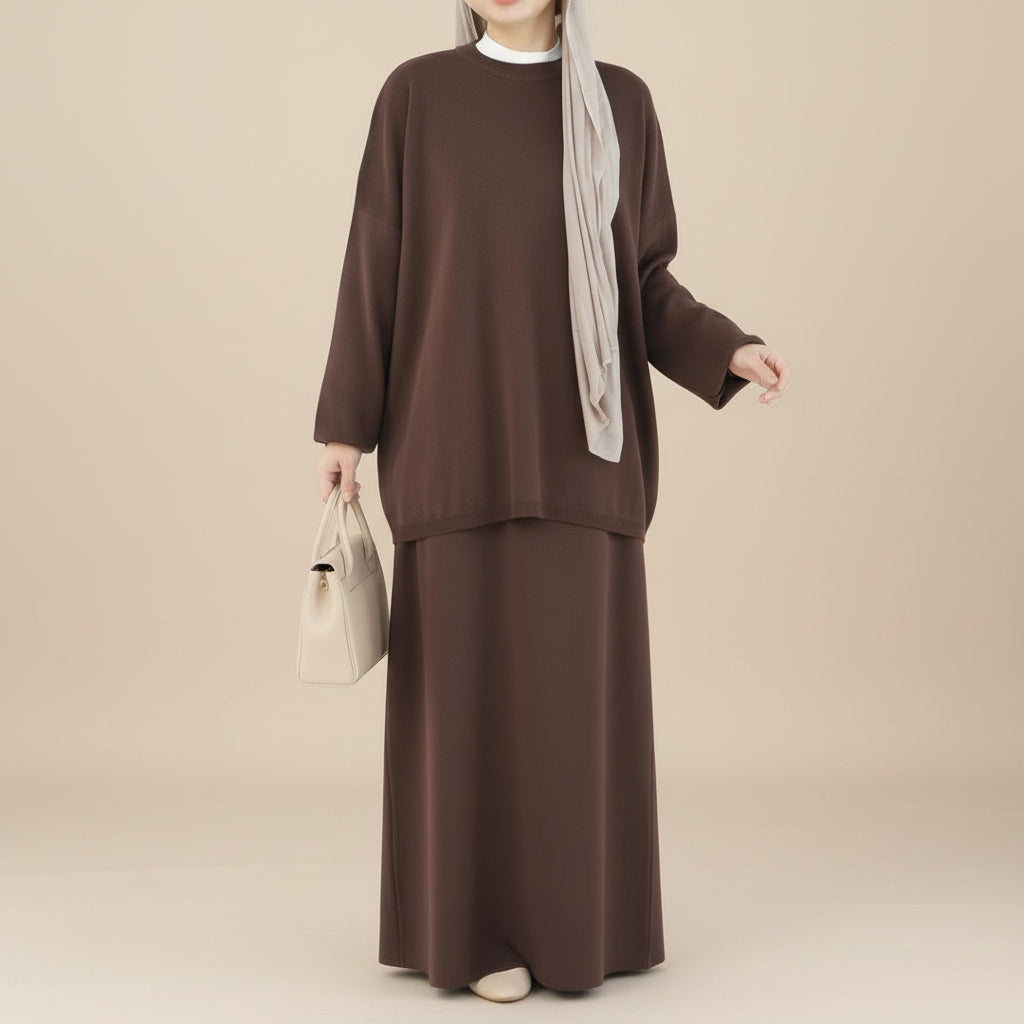 Rania 2 PC Knit Maxi Skirt and Top Set, view 2