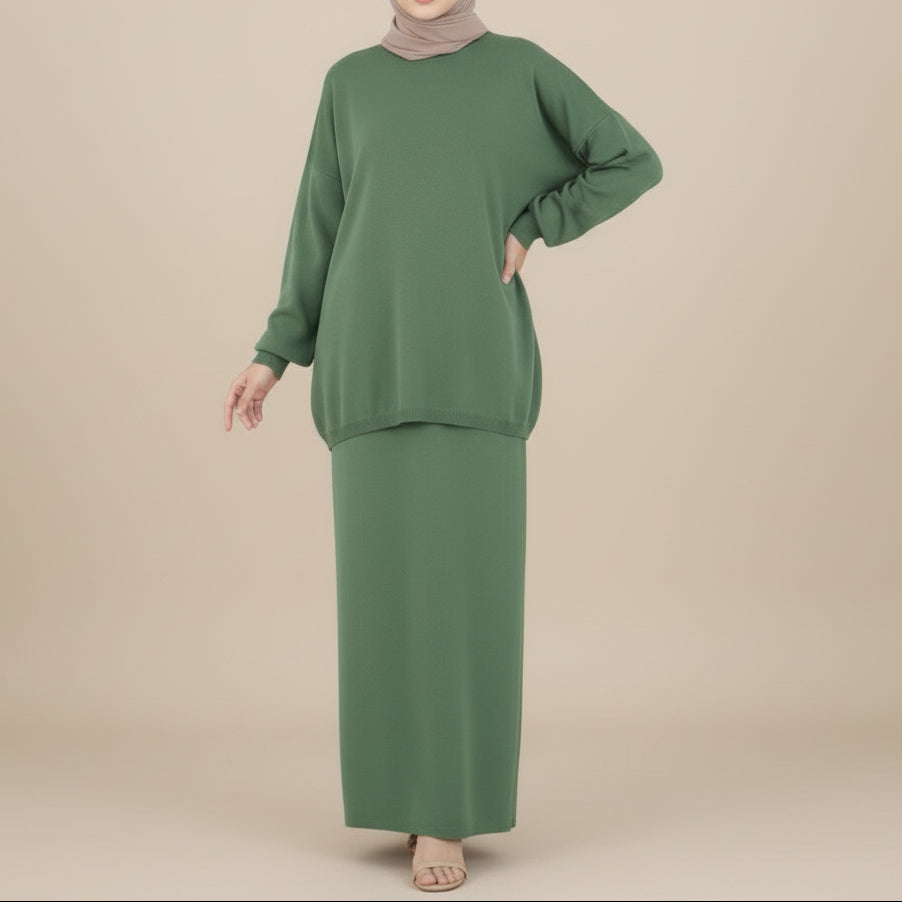 Rania 2 PC Knit Maxi Skirt and Top Set, view 3