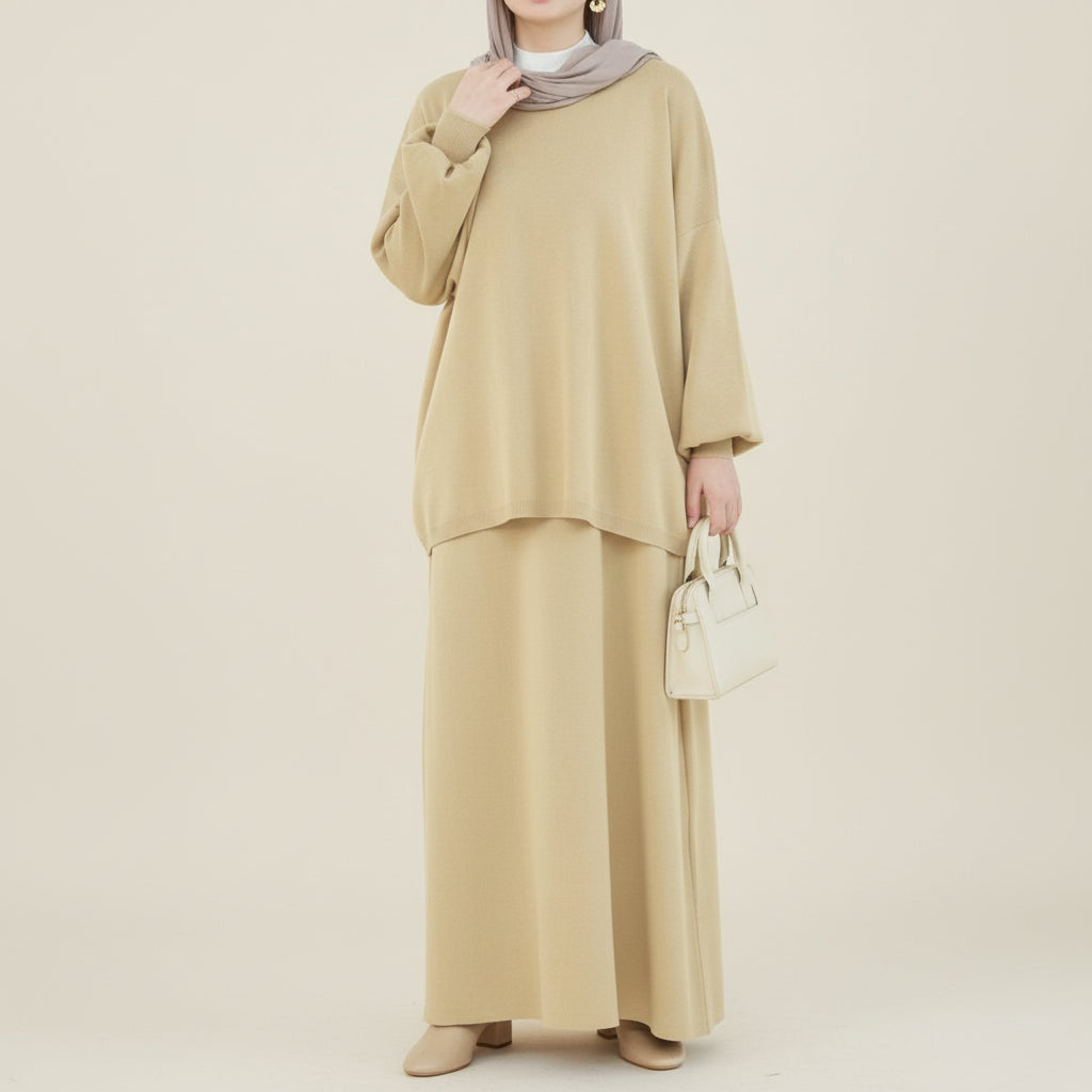 Rania 2 PC Knit Maxi Skirt and Top Set, view 6