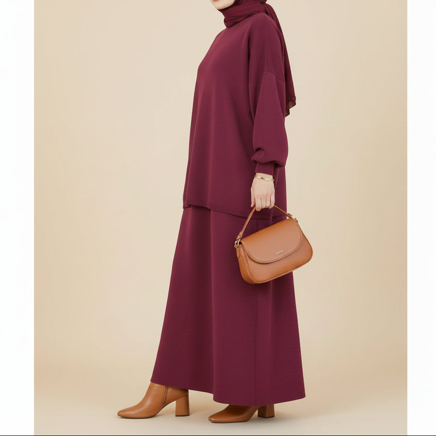 Rania 2 PC Knit Maxi Skirt and Top Set, view 7