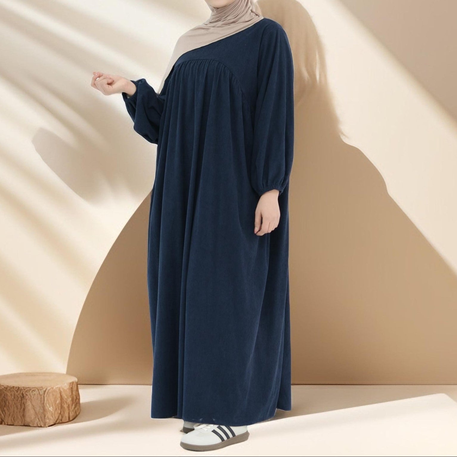 Shifah Corduroy Abaya with Balloon Sleeves, view 8