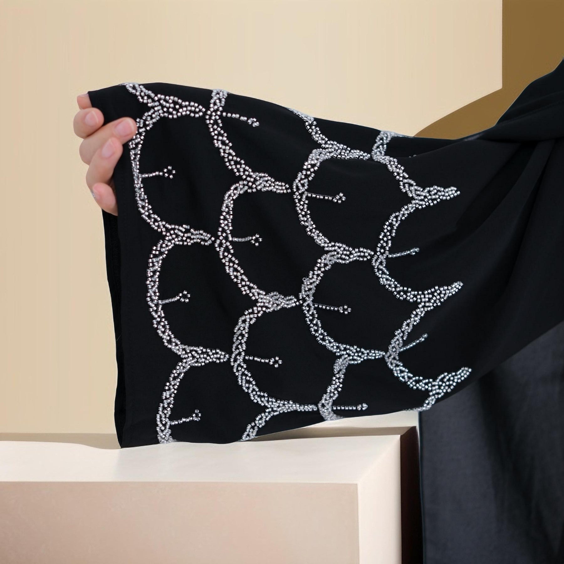The Arabian Nights Nida Abaya with Beaded Sleeves, view 3