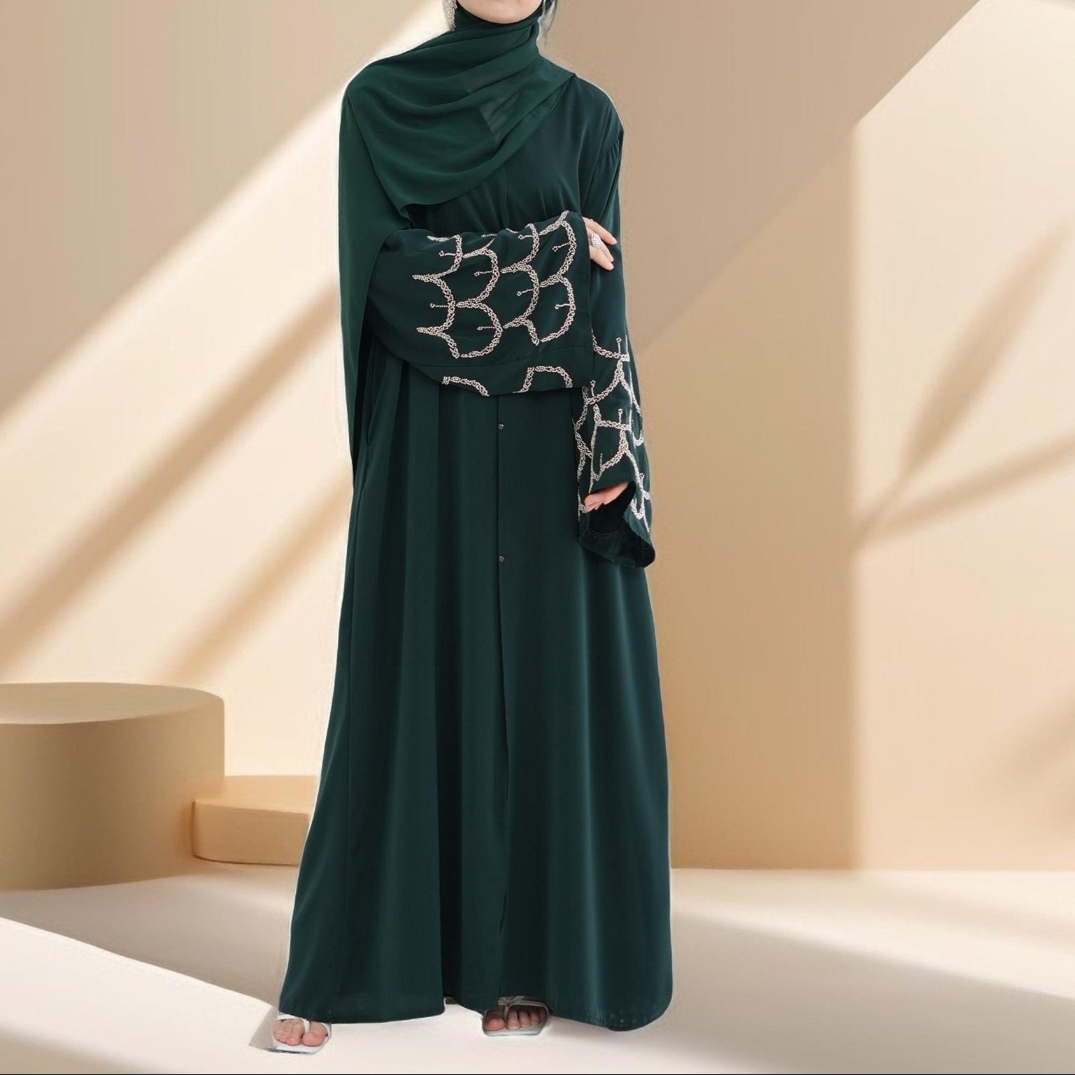 The Arabian Nights Nida Abaya with Beaded Sleeves, view 5