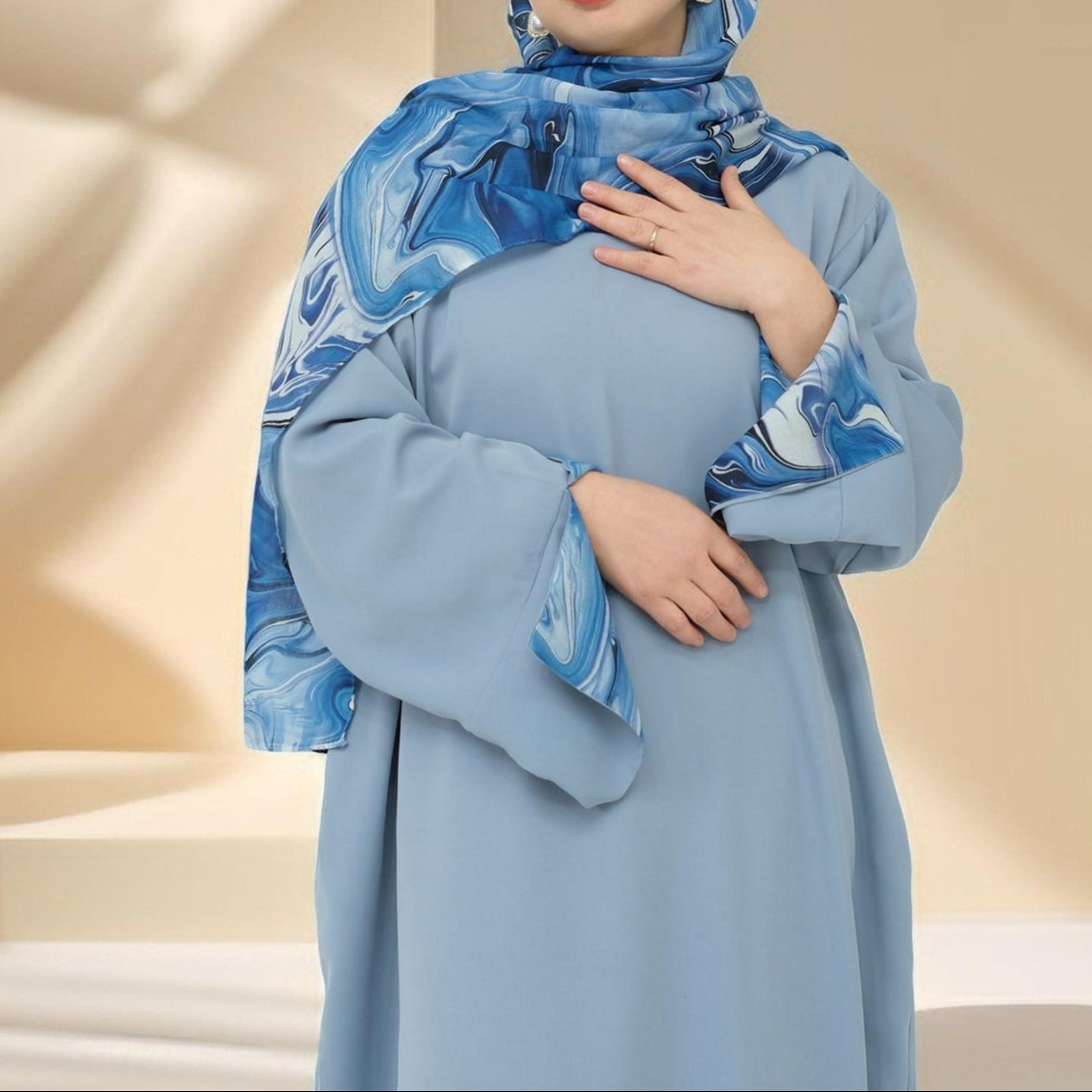 Blue Marble 2-Piece Abaya Set, view 2
