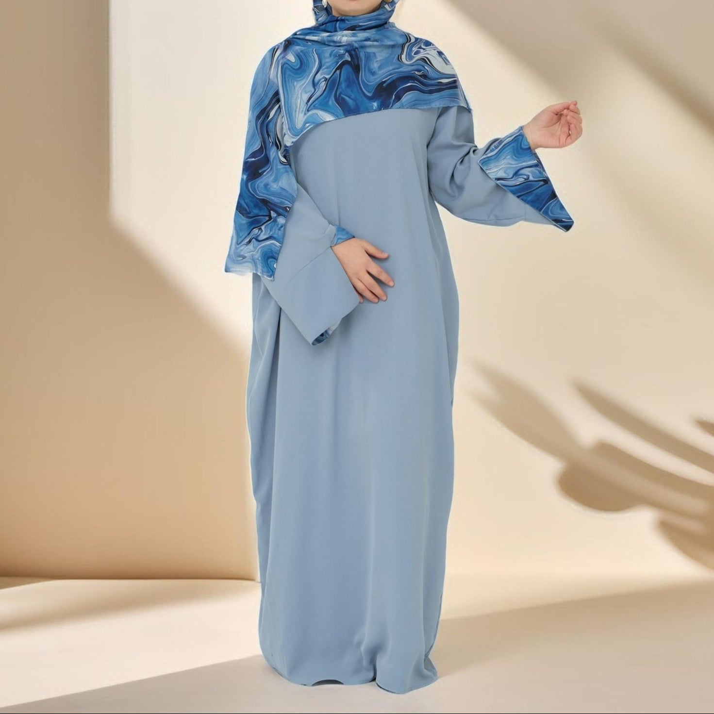 Blue Marble 2-Piece Abaya Set, view 5