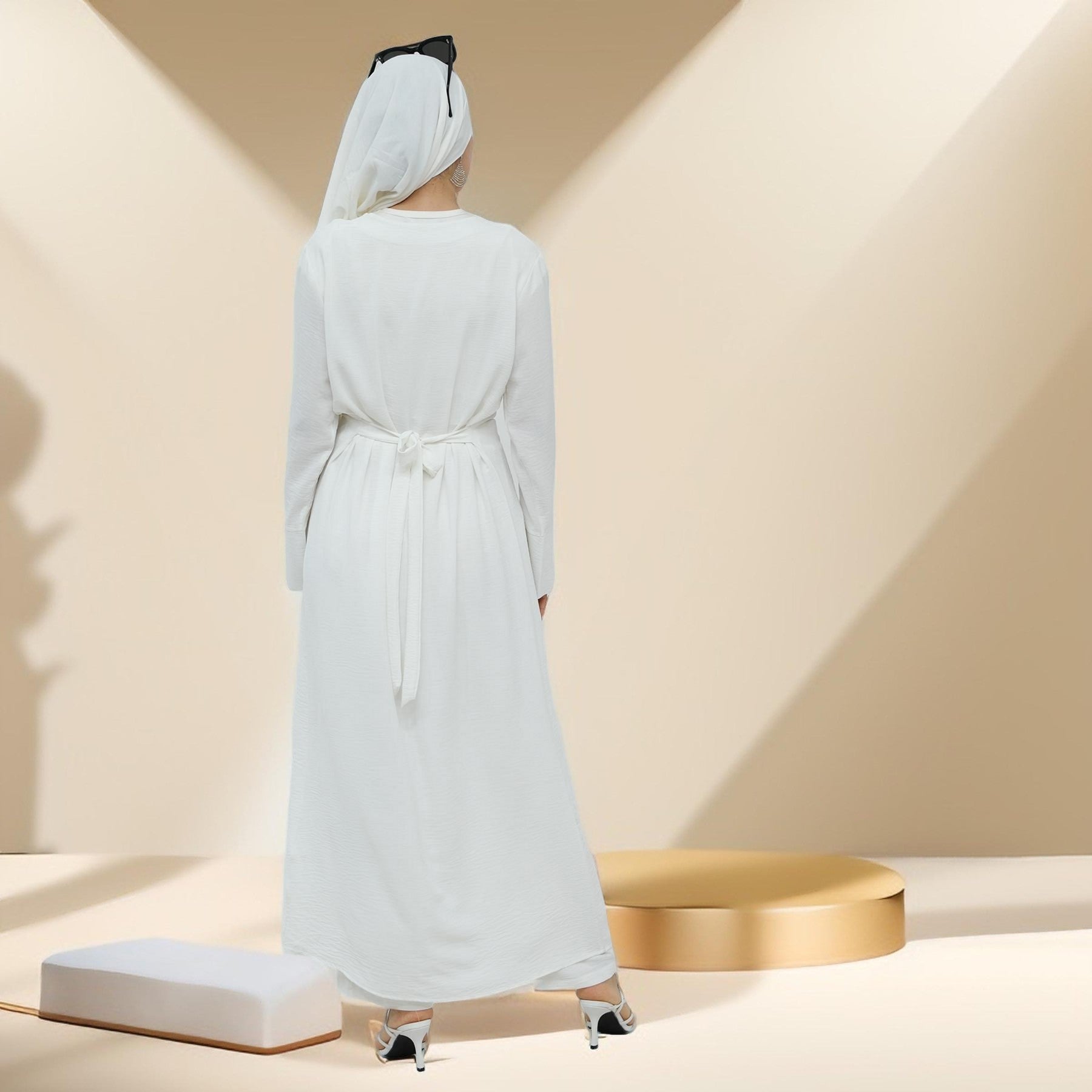 Milan Button-Down Tunic Abaya and Pants Set, view 7