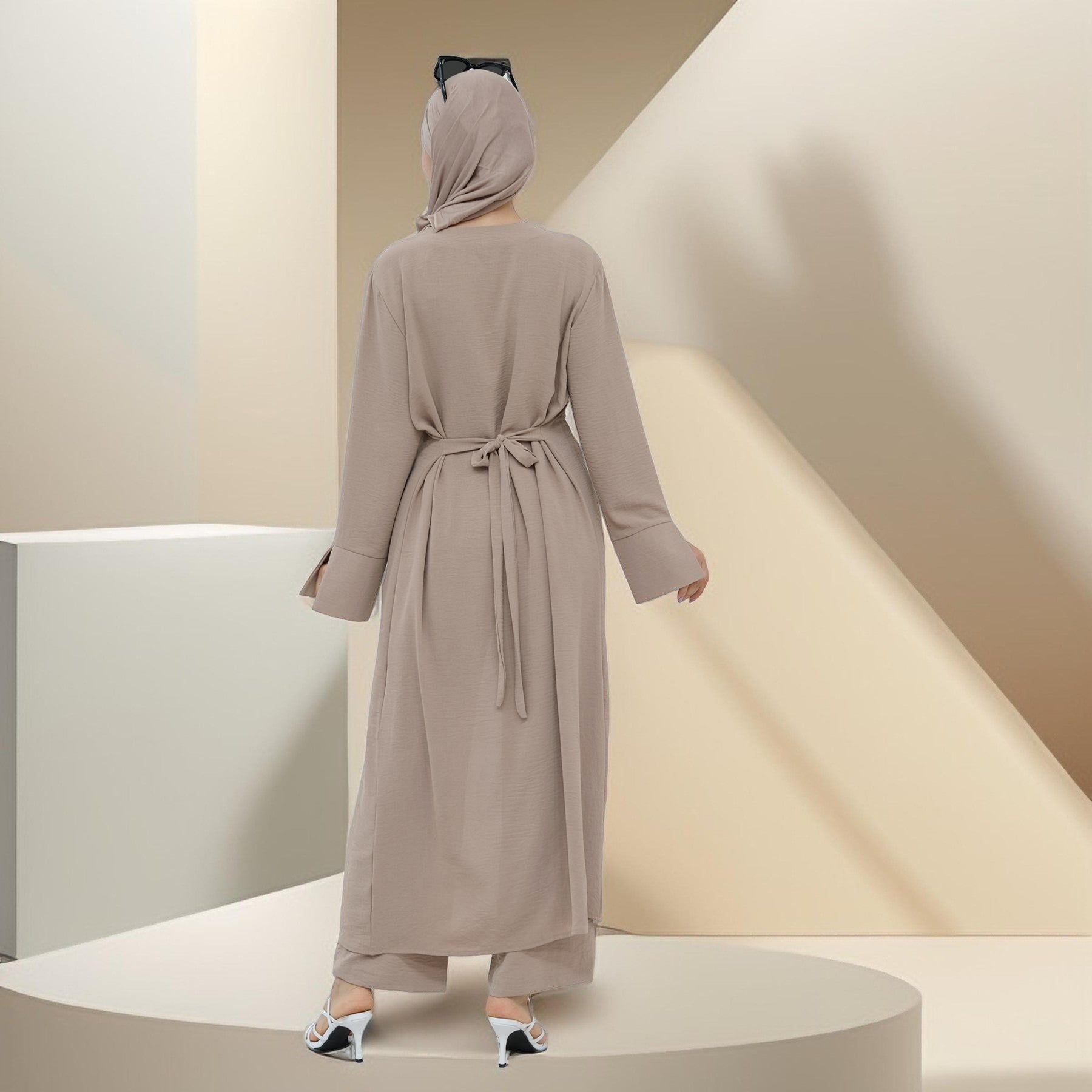 Milan Button-Down Tunic Abaya and Pants Set, view 8