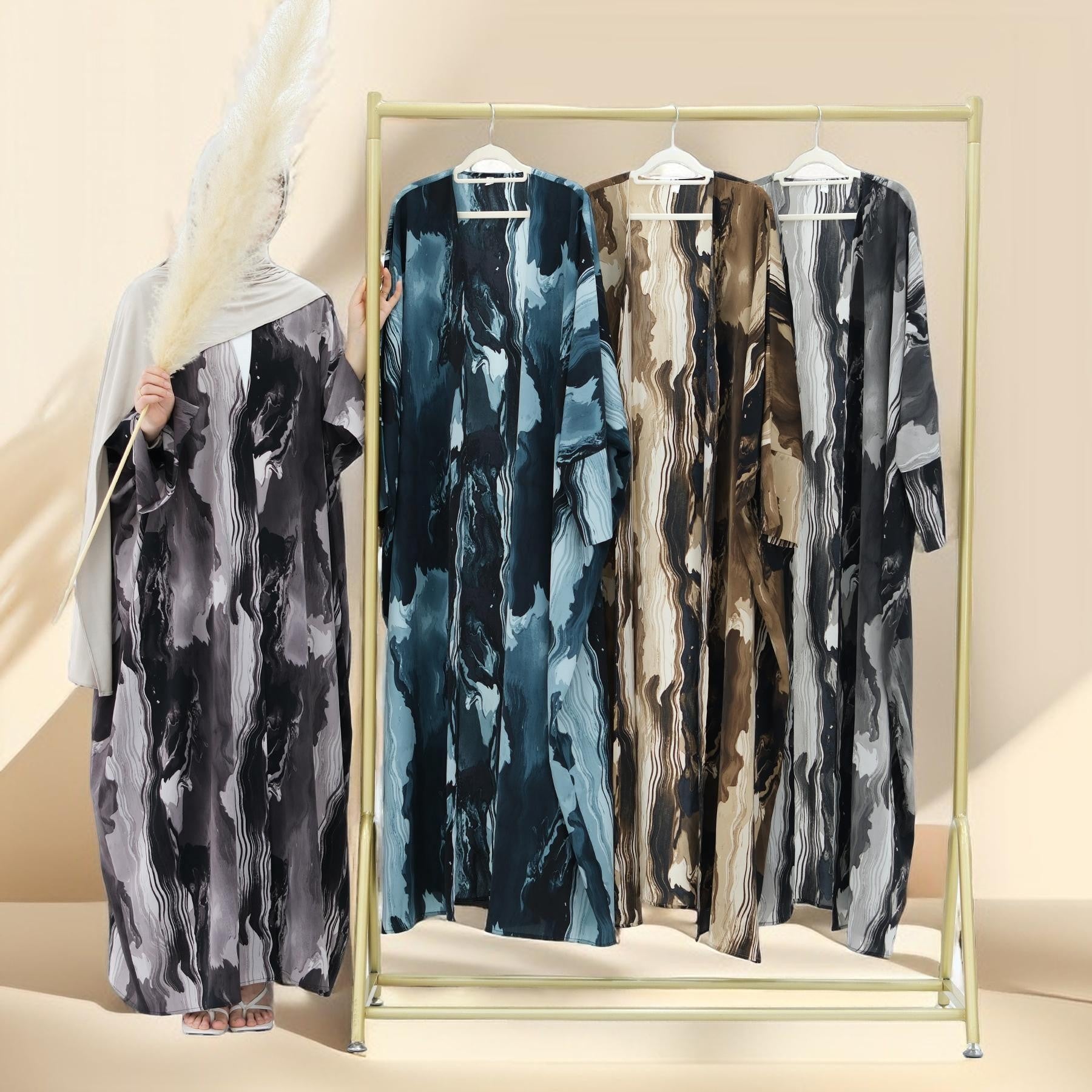Canvas printed abaya by Try Modest