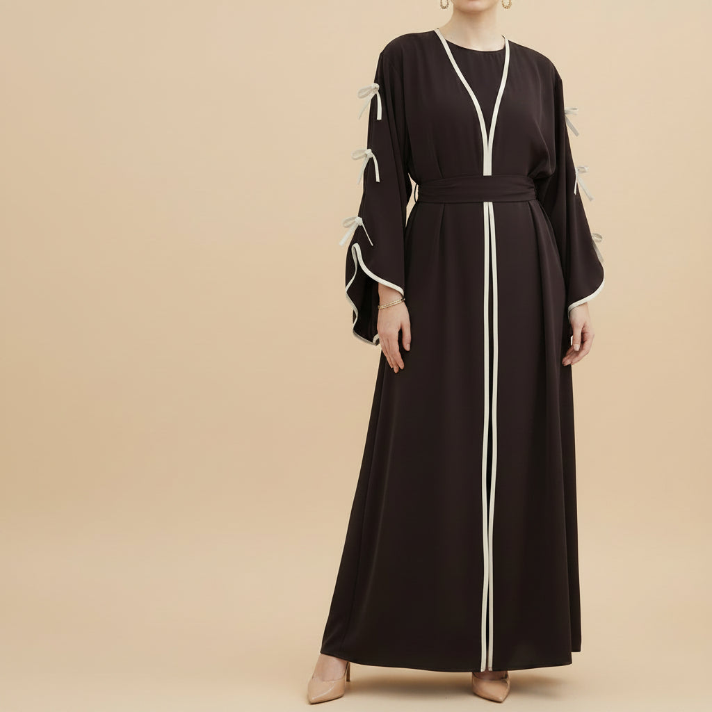 Noura Knot Open Abaya, view 2