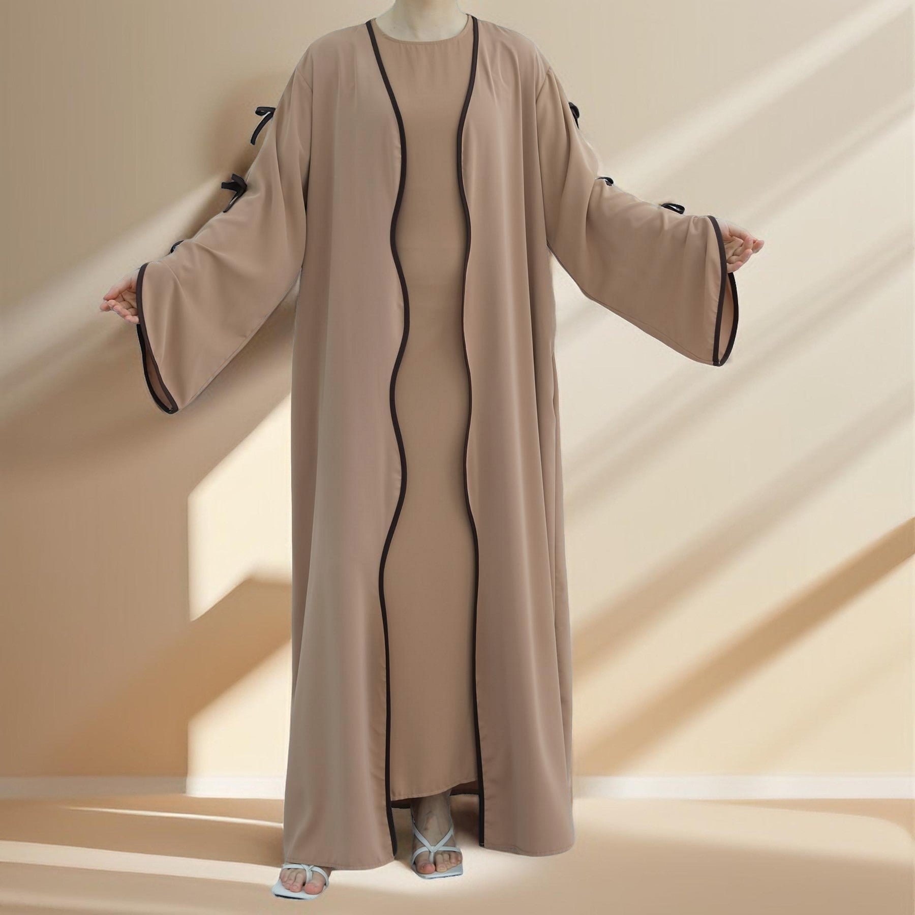 Noura Knot Open Abaya, view 4