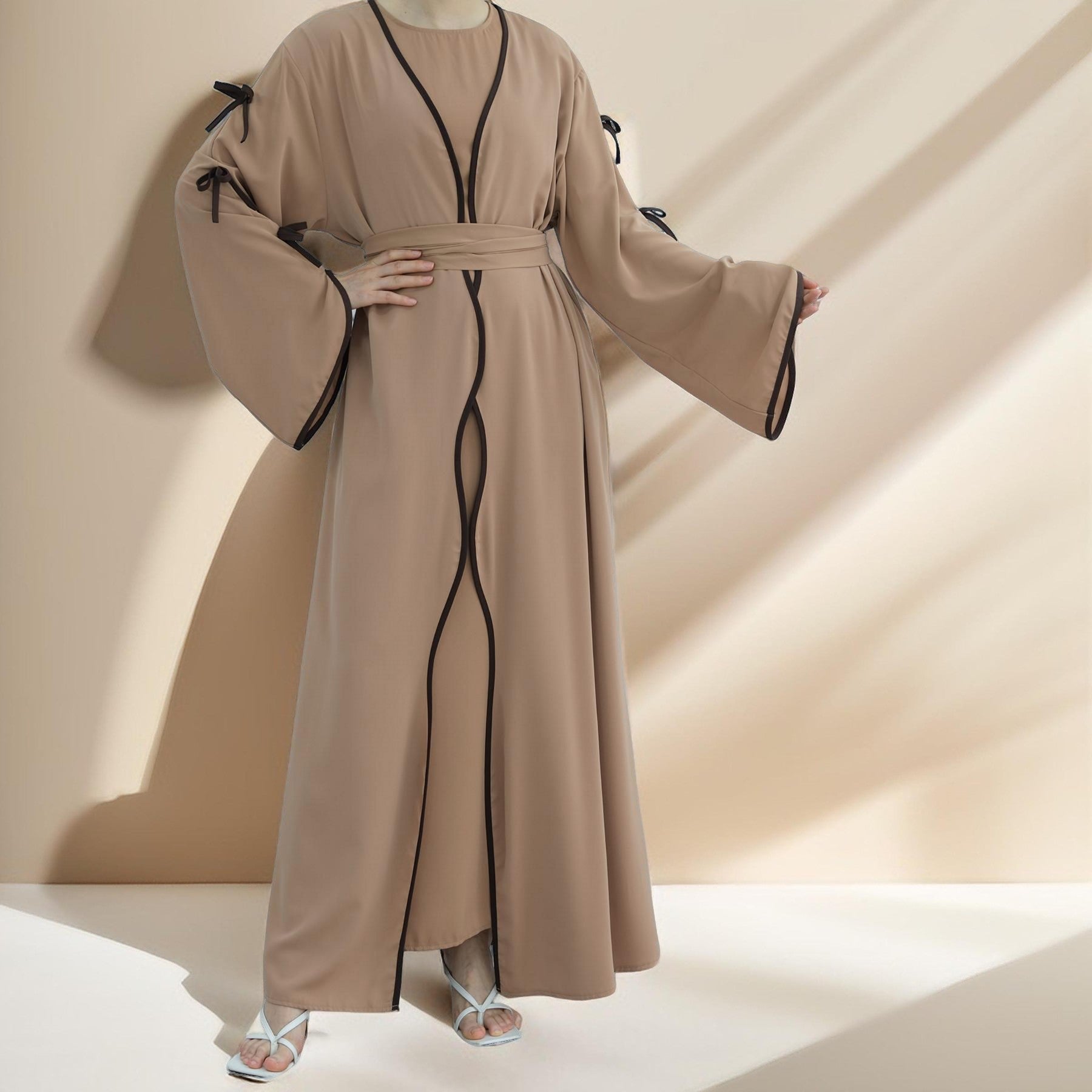 Noura Knot Open Abaya, view 7