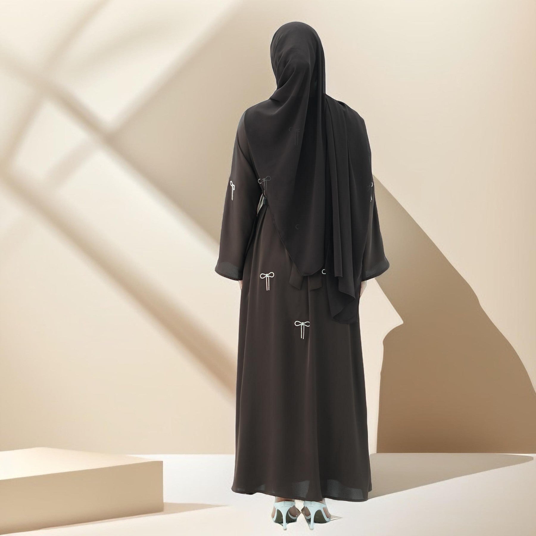 Elara Chic – Satin Abaya Set, view 3