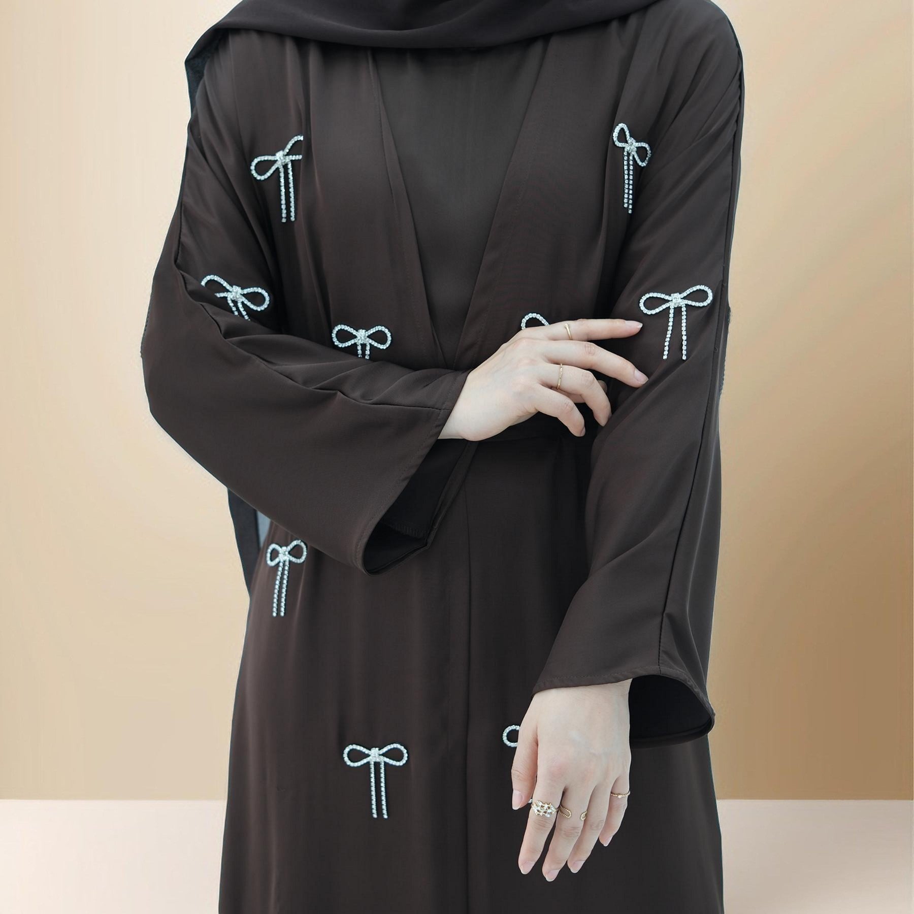 Elara Chic – Satin Abaya Set, view 4
