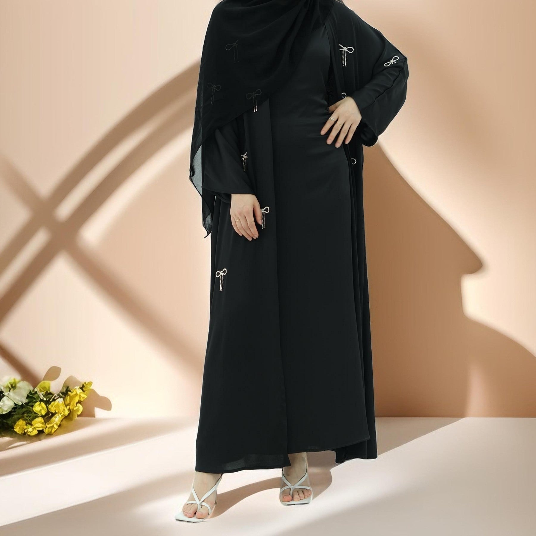 Elara Chic – Satin Abaya Set, view 5