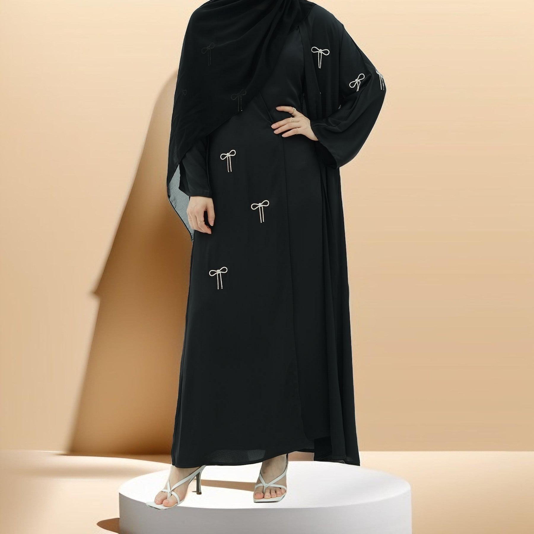 Elara Chic – Satin Abaya Set, view 7
