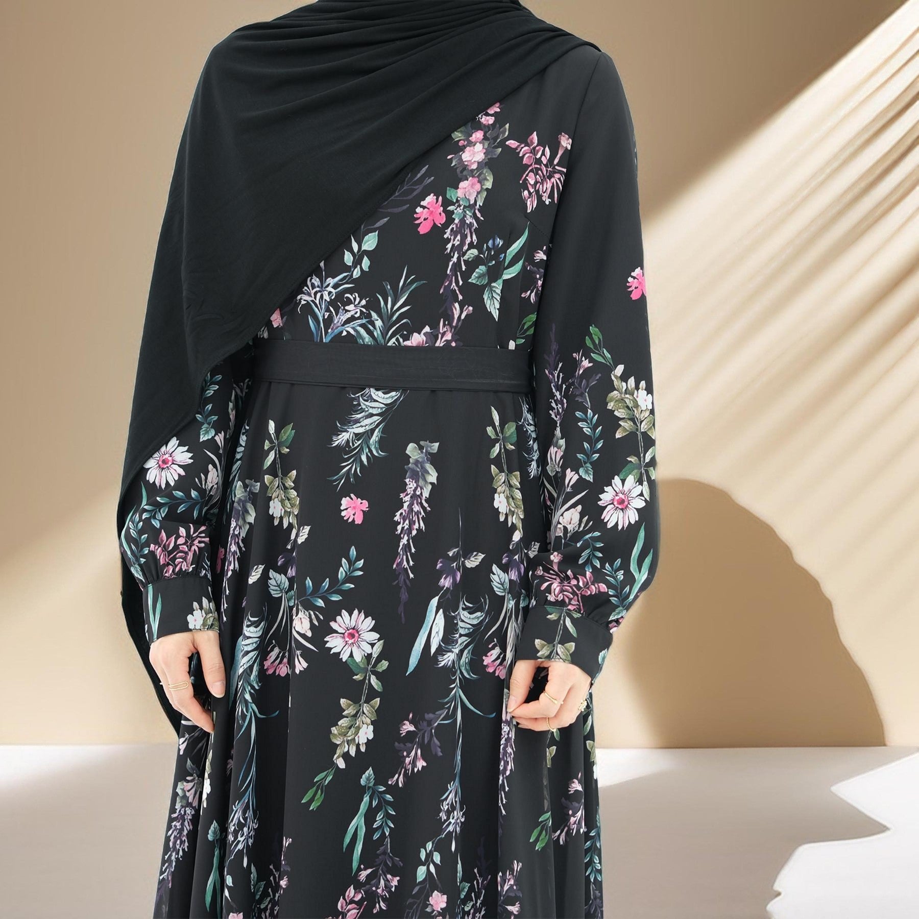 Selara Noir Lined Maxi Dress, view 4