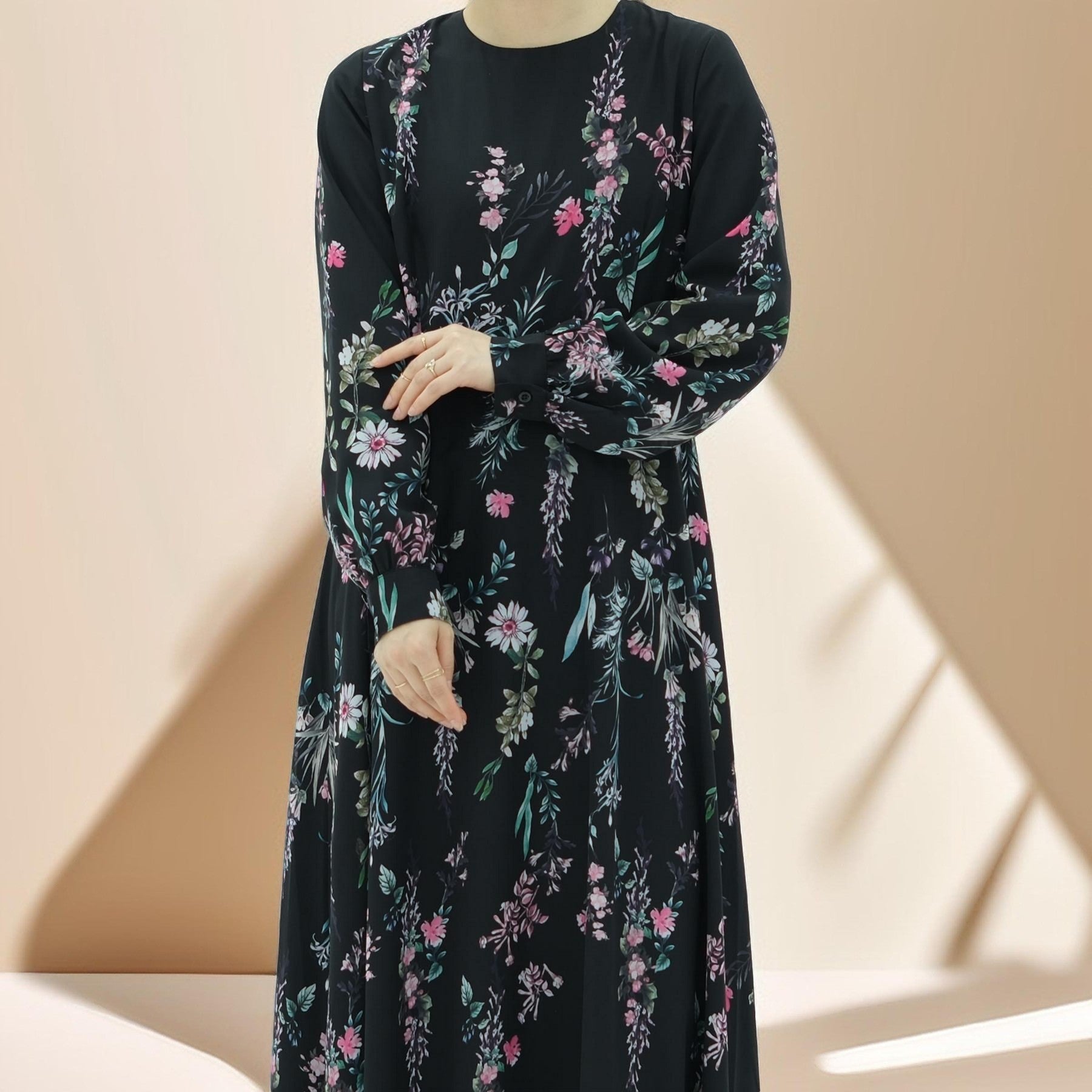 Selara Noir Lined Maxi Dress, view 8