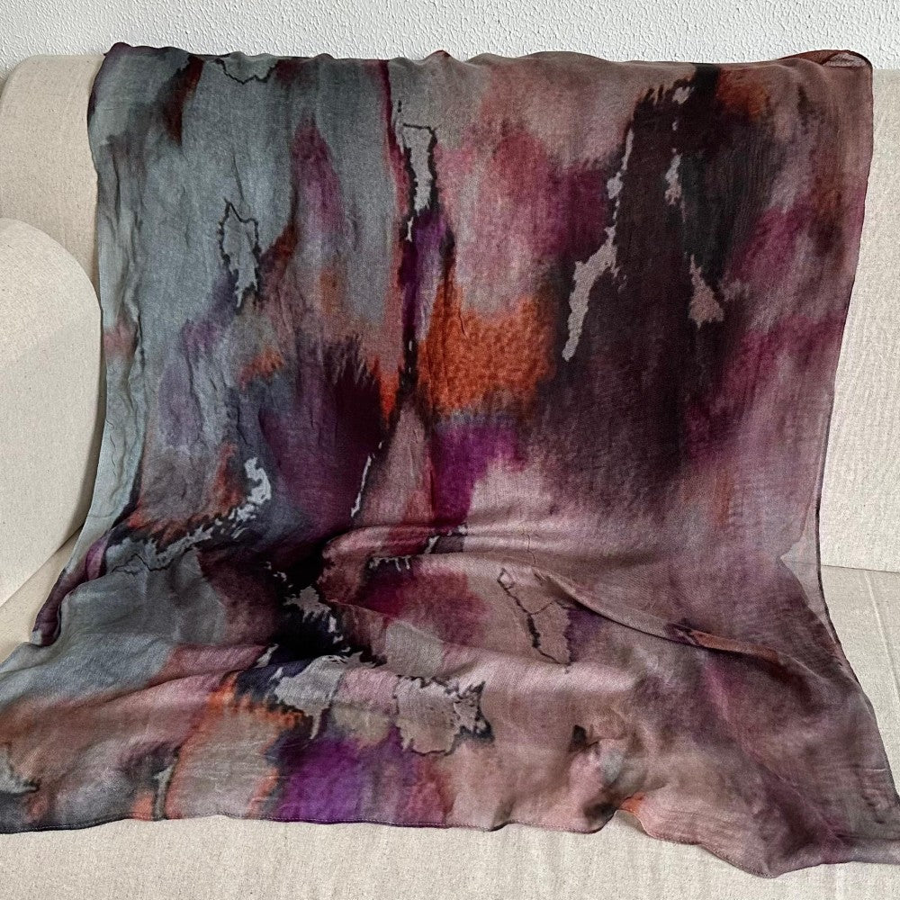 Watercolor Floral Printed Modal Hijab, view 3