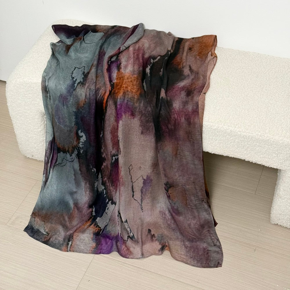 Watercolor Floral Printed Modal Hijab, view 4